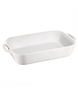 Staub Rectangular Dish Ceramic, white, 34x24cm