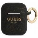 Guess - AirPods 1/2 cover Silicone Glitter Black