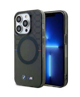 Case BMW BMHMP14XHGPK iPhone 14 Pro Max 6.7" gray/gray hardcase Pattern MagSafe