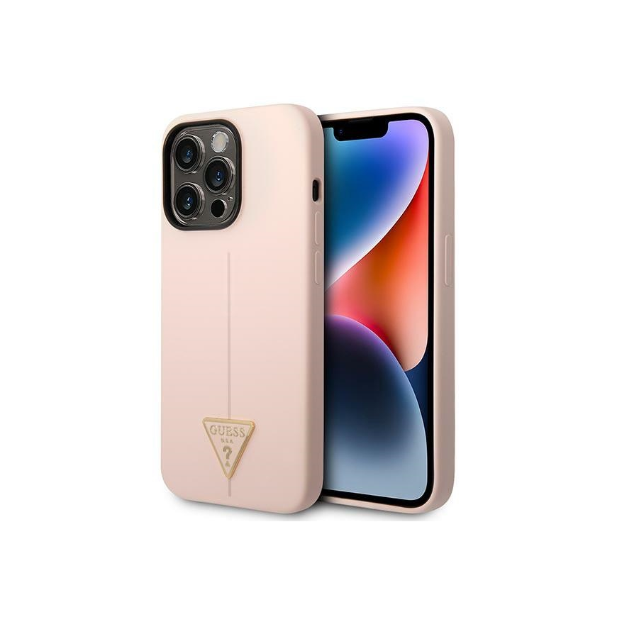 Guess Silicone Triangle Logo for iPhone 14 Pro Max (pink)