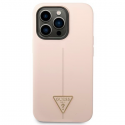 Guess Silicone Triangle Logo do iPhone 14 Pro Max (rožinė)