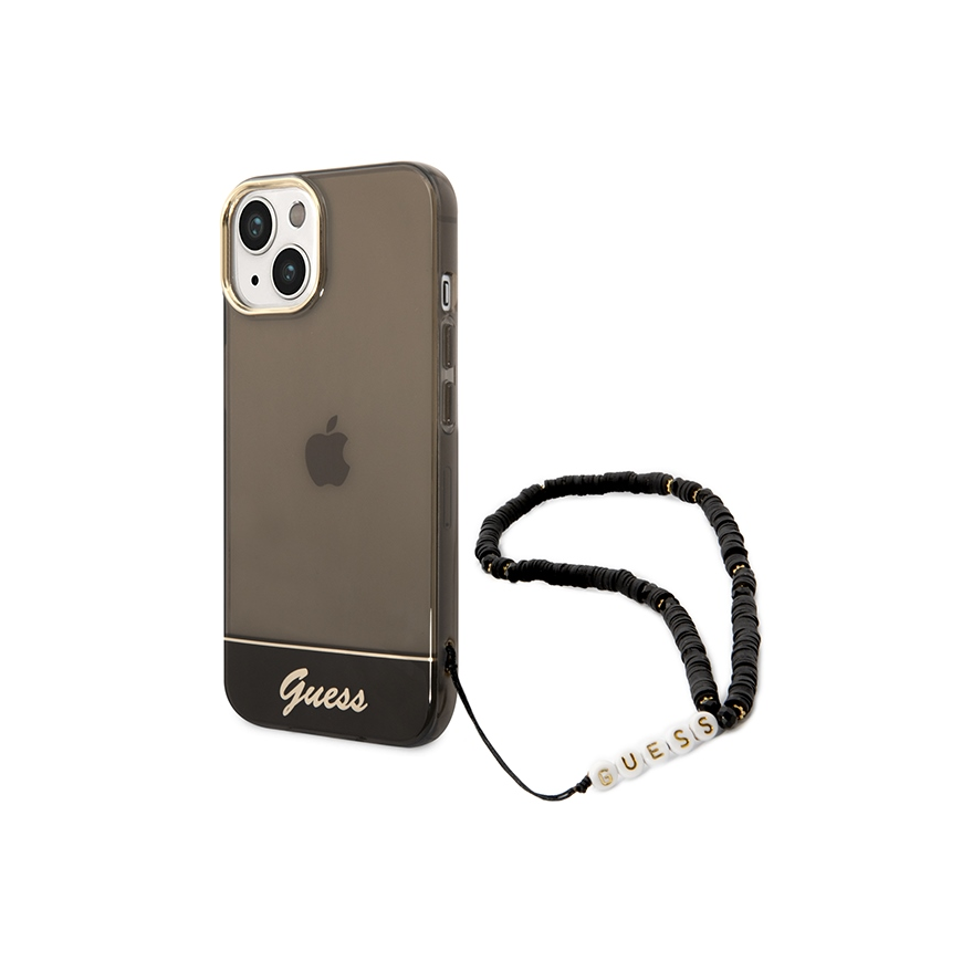 Case Guess GUHCP14SHGCOHK iPhone 14 6.1 inch Black / Black Hard Case Transparent Strap – 5