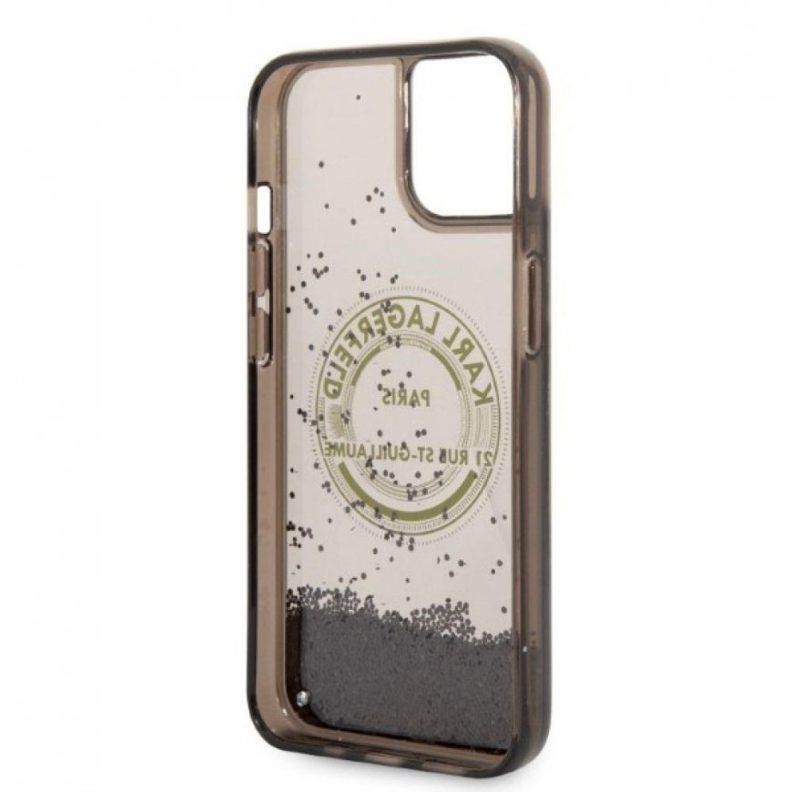 Karl Lagerfeld case for iPhone 14 6.1" KLHCP14SLCRSGRK black hardcase Liquid Glitter RSG – 2