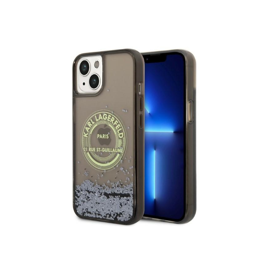 Karl Lagerfeld case for iPhone 14 6.1" KLHCP14SLCRSGRK black hardcase Liquid Glitter RSG – 4