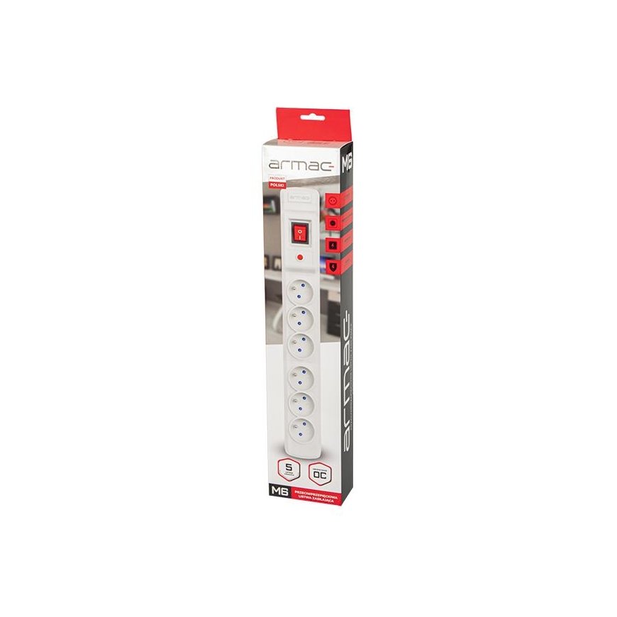 ARMAC M6/15/SZ Armac Surge Protection MULTI M6 (6 sockets) 1.5m gray – 3