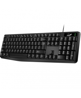 Keyboard and mouse Genius KB-117, keyboard US, klasyczna, waterproof rodzaj with cable (USB), black, no