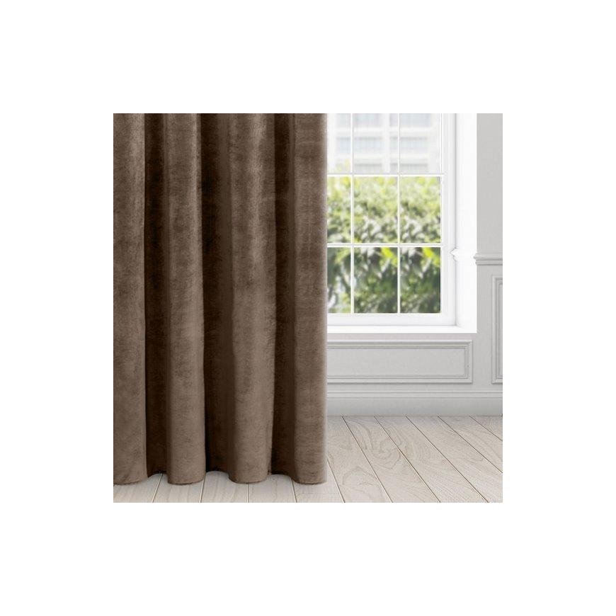 Eurofirany DIVA LINE RIA Soft velvet night curtain, 140X250 cm, loops / rings, color: brown
