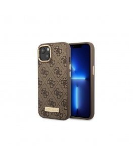 Guess Case for iPhone 14 Plus 6.7" GUHMP14MU4GPRW Brown HC Magsafe 4G PU Logo Panel
