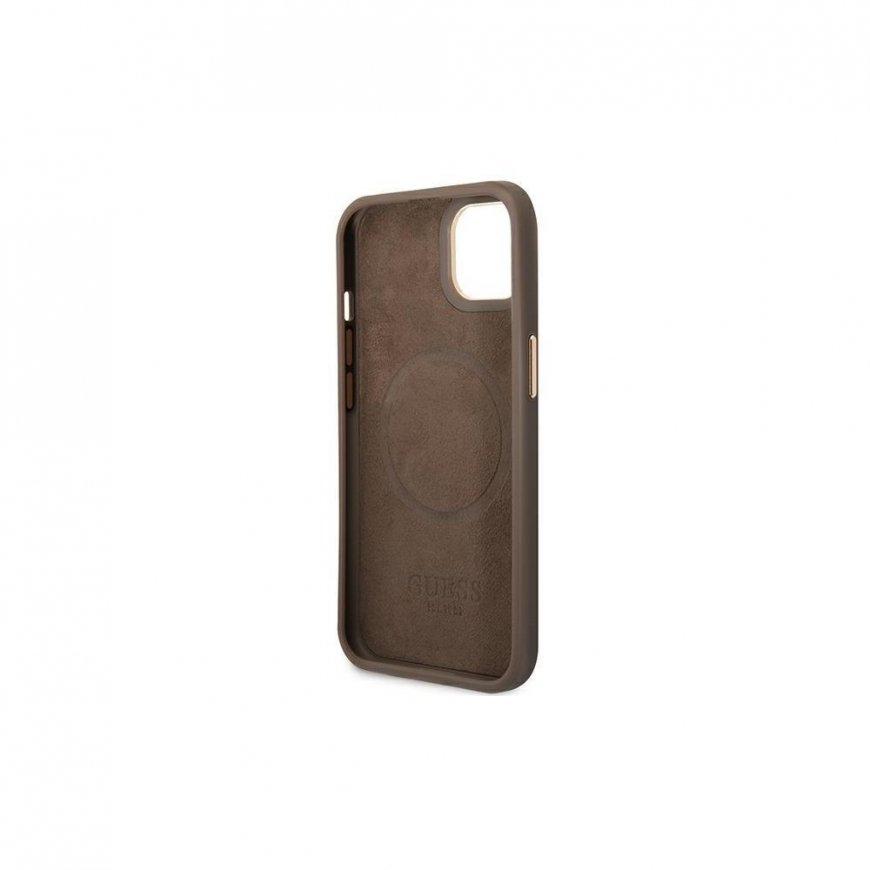 Guess dėklas, skirtas iPhone 14 Plus 6,7" GUHMP14MU4GPRW ruda HC Magsafe 4G PU logotipo plokštė – 2