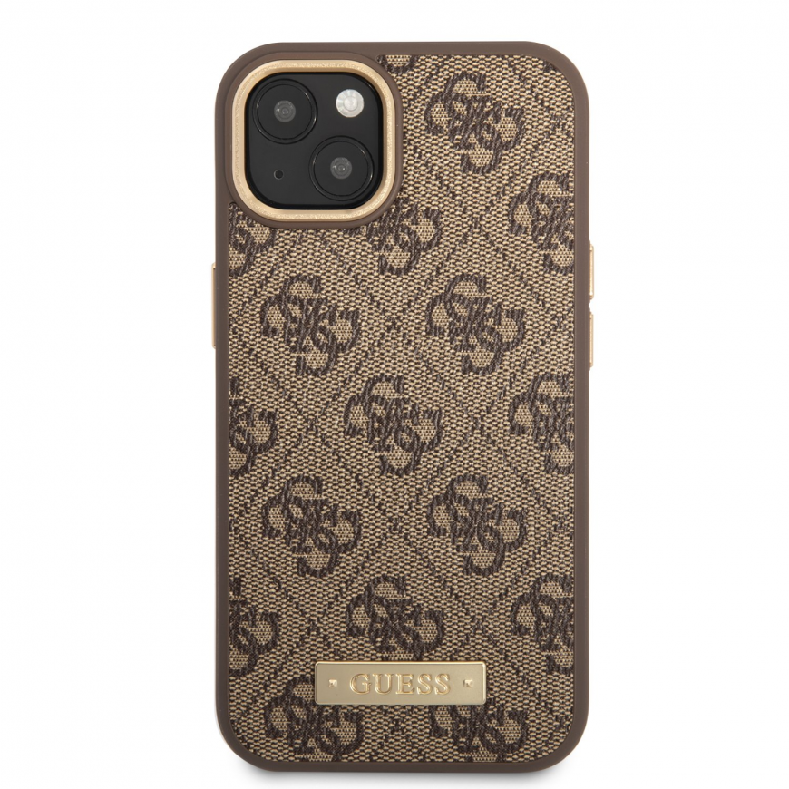 Guess Case for iPhone 14 Plus 6.7" GUHMP14MU4GPRW Brown HC Magsafe 4G PU Logo Panel – 3