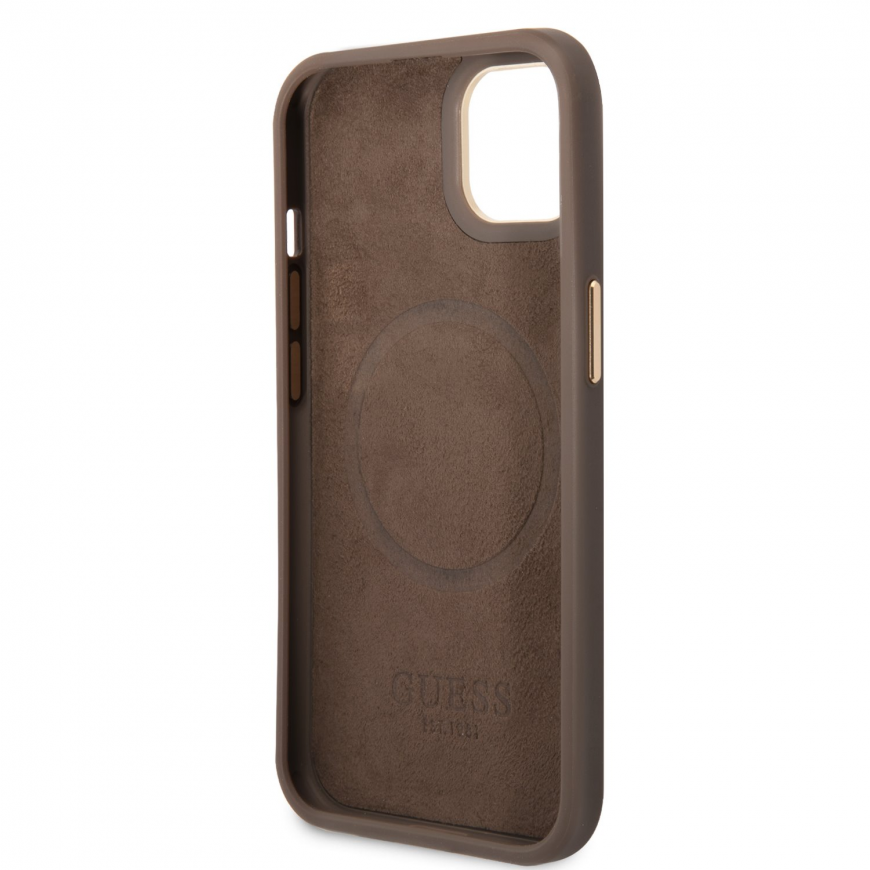 Guess Case for iPhone 14 Plus 6.7" GUHMP14MU4GPRW Brown HC Magsafe 4G PU Logo Panel – 5