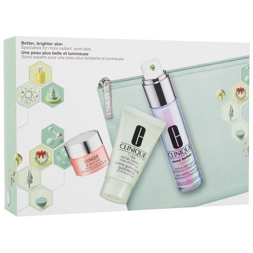 Clinique CLINIQUE SET (EVEN BETTER CLINICAL RADICAL DARK SPOT CORRECTOR+INTERRUPTER + 7DAY SCRUB 30ML + ALL ABOUT EYES 5ML)