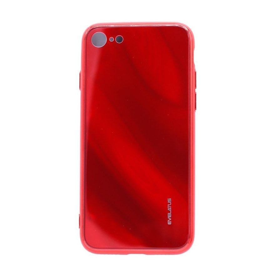 Evelatus Apple iPhone 7/8 Water Ripple Gradient Color Anti-Explosion Tempered Glass Case Gradient Red-Black