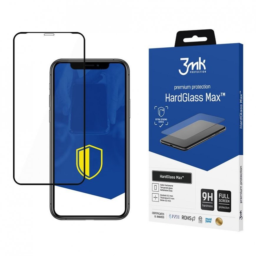 3mk HardGlass Max, skirtas iPhone XR / 11