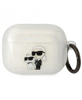 Headphones for Karl Lagerfeld Airpods Pro KLAPHNKCTGT in transparent glitter Karl&Choupette