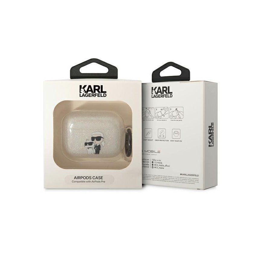 Headphones for Karl Lagerfeld Airpods Pro KLAPHNKCTGT in transparent glitter Karl&Choupette – 3