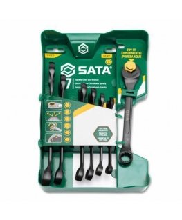 SATA SET OF 7 METRIC COMBINATION WRENCHES WITH FLAT PART