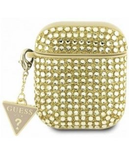 Guess - AirPods 1/2 cover Rhinestone Triangle Charm Gold