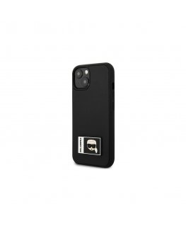 Karl Lagerfeld KLHCP13S3DKPK iPhone 13 mini 5,4 "juodas / juodas kietasis dėklas Ikonik Patch