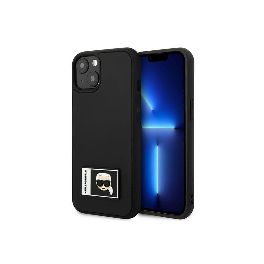Karl Lagerfeld KLHCP13S3DKPK iPhone 13 mini 5.4" Black / Black Hard Case Ikonik Patch – 5