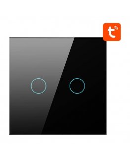 Smart Light Switch ZigBee Avatto ZTS02-EU-B2 2 Way TUYA (black)