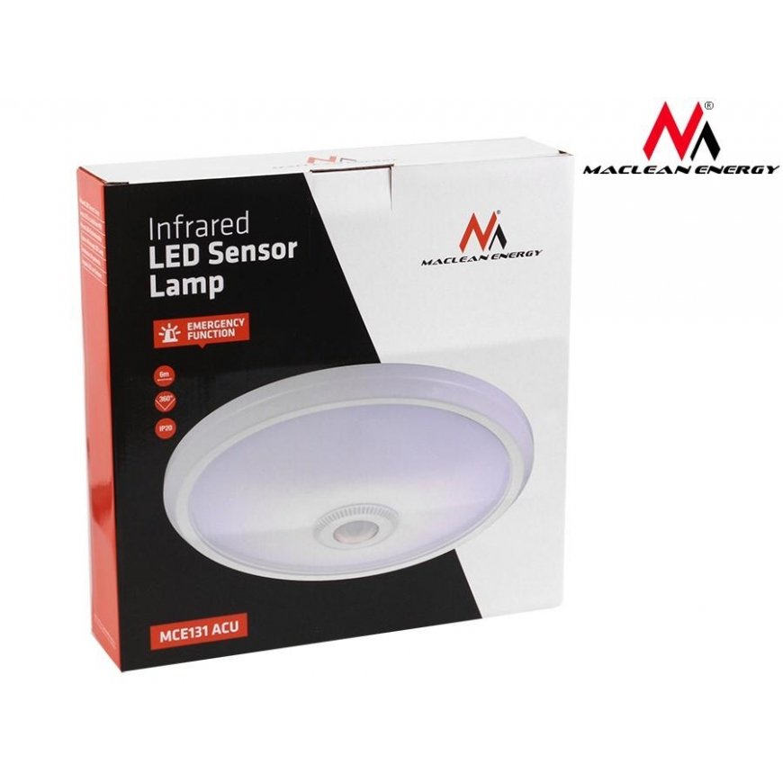 Lubinis šviestuvas MACLEAN MCE131 ACU Maclean MCE131 ACU lubinė lempa LED 12W pir jutiklis ir atsarginė galia – 5