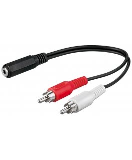 Goobay Audio Cable Adapter, 3.5 mm Female to RCA Male, 0.2m