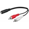 Goobay 50092 garso kabelis 0,2 m 3.5mm 2 x RCA Juoda, Raudona, Balta Goobay 50092 garso kabelis 0,2 m 3.5mm 2 x RCA Juoda, Raudona, Balta