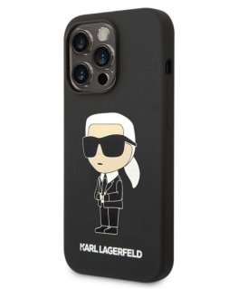 Karl Lagerfeld Apple iPhone 14 Pro Liquid Silicone Ikonik NFT Case Black