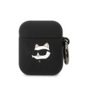 Karl Lagerfeld Dėklas Karl Lagerfeld KLA2RUNCHK Apple AirPods 2/1 cover juoda/juodas silikoninis Choupette Head 3D