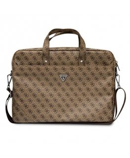Guess Saffiano 4G Triangle Logo Kompiuterio krepšys 16" ruda