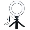 Puluz LED žiedinė lempa 16cm, su stovu stovu 12-14.5cm, USB Puluz LED žiedinė lempa 16cm, su stovu stovu 12-14.5cm, USB