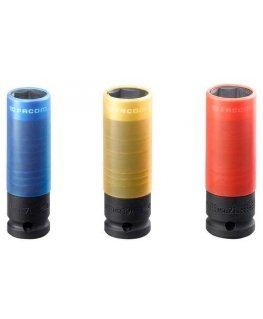 Set of 3 impact sockets for 1/2" alloy rims, hex length, 17, 19, 21 mm, Facom [NSI.3LPB]