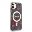 Case Guess PC|TPU Flowers IML MagSafe Compatible Case for iPhone 11 Khaki Case Guess PC|TPU Flowers IML MagSafe Compatible Case for iPhone 11 Khaki