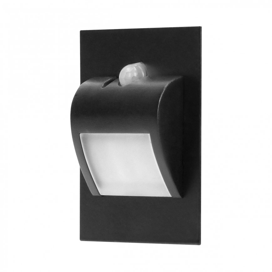 Orno DRACO LED NEW 1.5W, recessed light for stairs, 12VDC, 30lm, 3000K, black, motion and twilight sensor – 5