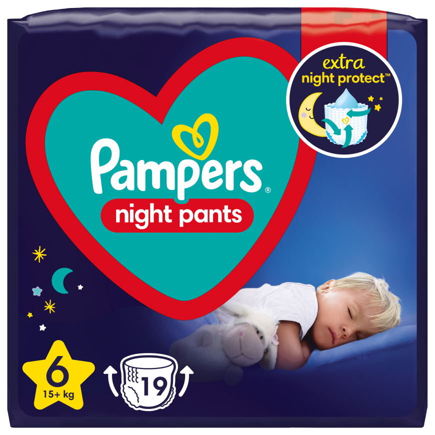 Pampers Night Diapers-Pants, 6, 19 Diapers