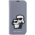 Dėklas Karl Lagerfeld Apple iPhone 14 Pro Max 6.7 Saffiano Karl&Choupette bookcase Sidabrinis Dėklas Karl Lagerfeld Apple iPhone 14 Pro Max 6.7 Saffiano Karl&Choupette bookcase Sidabrinis