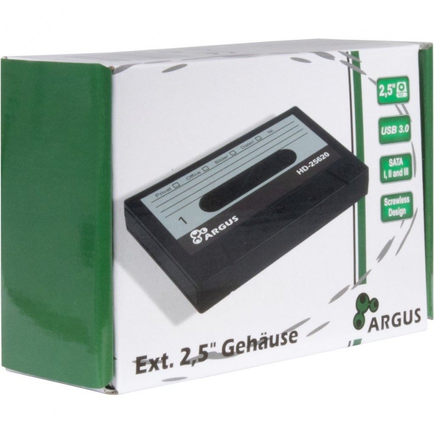 Inter-Tech HD-25620 HDD korpuss Melns, Balts 2.5" – 5