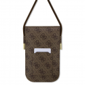 Case Guess PU 4G Metal Logo Script Phone Bag Brown