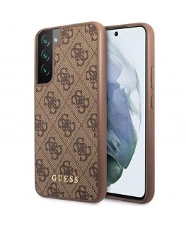 Guess case for Samsung Galaxy S23 GUHCS23SG4GFBR brown hardcase 4G Metal Gold Logo