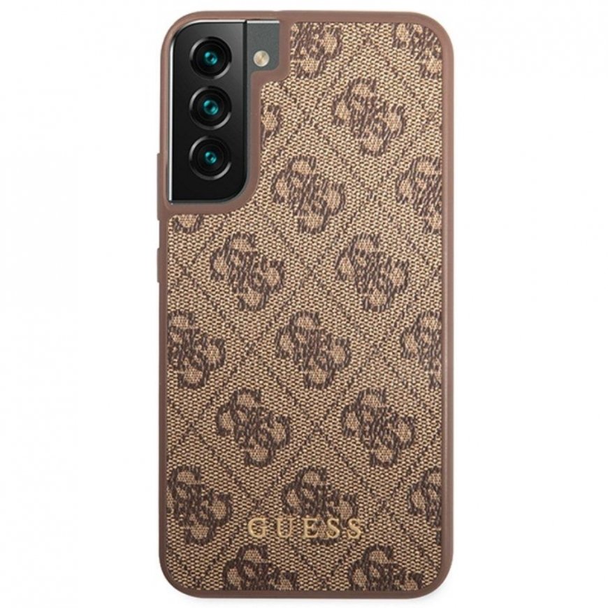 Guess case for Samsung Galaxy S23 GUHCS23SG4GFBR brown hardcase 4G Metal Gold Logo – 2