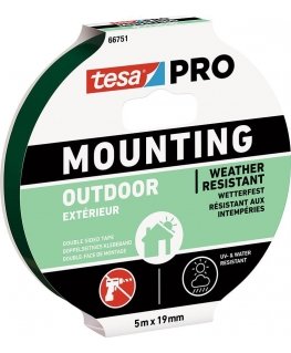 tesa Foam installation tape outside 5m: 19mm (up to 1kg/10cm) Pro