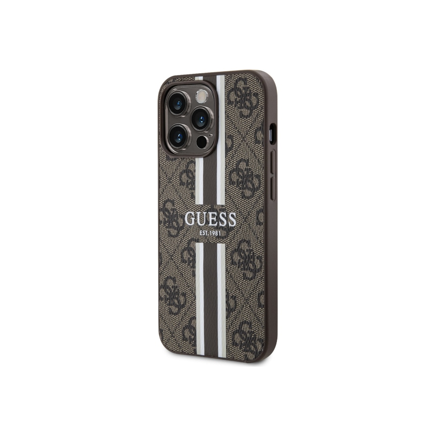 Case Guess GUHMP13XP4RPSW iPhone 13 Pro Max 6.7" brown|brown hardcase 4G Printed Stripes MagSafe – 2