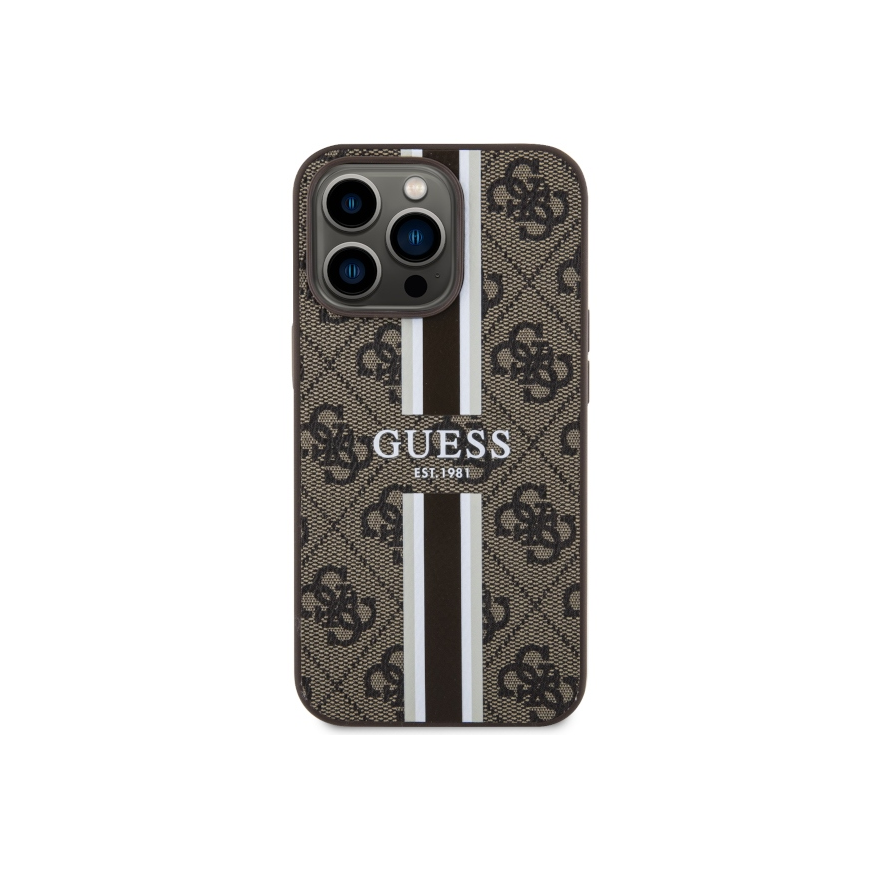 Dėklas Guess GUHMP13XP4RPSW iPhone 13 Pro Max 6.7" ruda|ruda hardcase 4G Printed Stripes MagSafe – 3