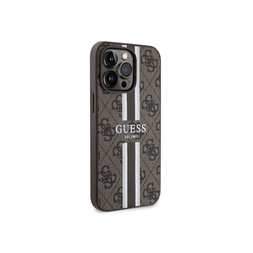 Dėklas Guess GUHMP13XP4RPSW iPhone 13 Pro Max 6.7" ruda|ruda hardcase 4G Printed Stripes MagSafe – 4