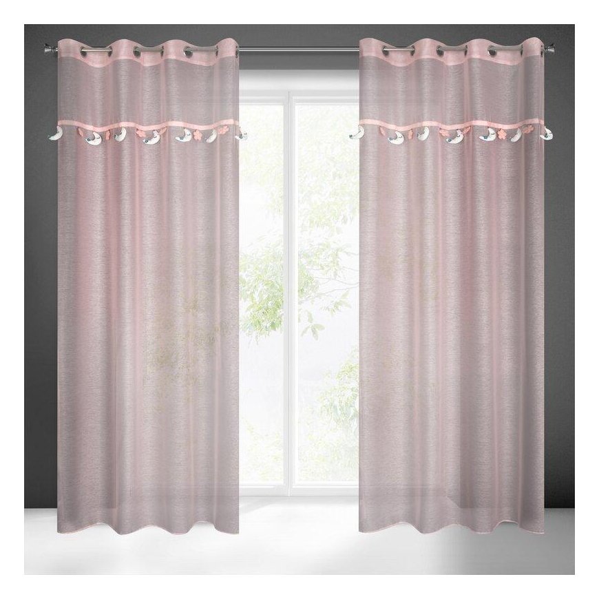 Euro curtains FIR/MOON/2/PINK 140X250