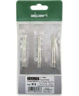 Drilled Alpen 3 HSS Hand Tap Set for M10 Thread [0070701000100]