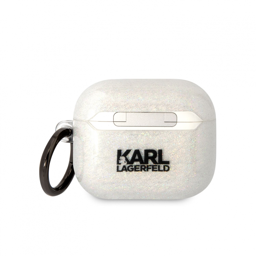 Headphones for Karl Lagerfeld Airpods 3 KLA3HNKCTGT transparent Gliter Karl&Choupette – 5