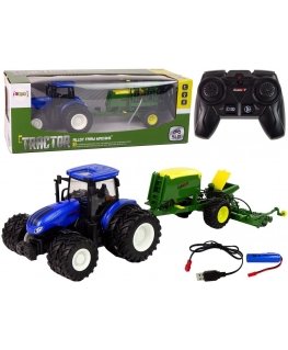 Lean Cars Blue tractor with baler