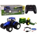 Lean Cars Blue tractor with baler